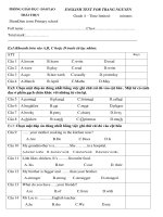 Đề thi Trạng Nguyên Tiếng Anh lớp 4 năm 2017-2018 - Trường TH Thị Trấn Diêm Điền