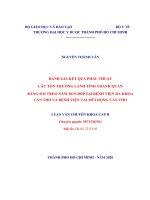 Đánh giá kết quả phẫu thuật các tổn thương lành tính thanh quản bằng soi treo năm 2019 2020 tại bệnh viện đa khoa cần thơ và bệnh viện tai mũi họng cần thơ 