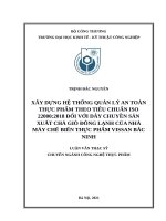 Xây dựng hệ thống quản lý an toàn thực phẩm theo tiêu chuẩn ISO 22000 2018 đối với dây chuyền sản xuất chả giò đông lạnh của nhà máy chế biến thực phẩm vissan bắc ninh 