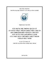 Xây dựng hệ thống quản lý an toàn thực phẩm theo tiêu chuẩn ISO 22000 2018 đối với dây chuyền sản xuất chả giò đông lạnh của nhà máy chế biến thực phẩm vissan bắc ninh 