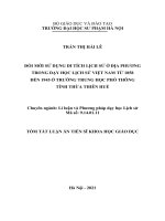 Đổi mới sử dụng di tích lịch sử ở địa phương trong dạy học lịch sử việt nam từ 1858 đến 1945 ở trường trung học phổ thông tỉnh thừa thiên huế TT 