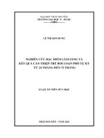 Luận án Tiến sĩ Y học: Nghiên cứu đặc điểm lâm sàng và kết quả can thiệp trẻ rối loạn phổ tự kỷ từ 24 tháng đến 72 tháng