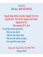 Bài giảng Máy xây dựng: Chương 1 - Nguyễn Hữu Chí