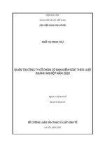 (Luận văn thạc sĩ) Quản trị công ty cổ phần theo mô hình có Ban kiểm soát theo Luật Doanh nghiệp 2020
