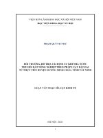 (Luận văn thạc sĩ) Bồi thường, hỗ trợ, tái định cư khi Nhà nước thu hồi đất nông nghiệp theo pháp luật đất đai từ thực tiễn huyện Dương Minh Châu, tỉnh Tây Ninh