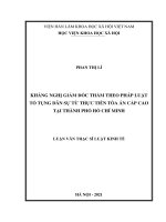 Kháng nghị giám đốc thẩm theo pháp luật tố tụng dân sự từ thực tiễn tòa án nhân dân cấp cao tại thành phố hồ chí minh 