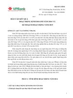 BÁO CÁO KẾT QUẢ HOẠT ĐỘNG KINH DOANH NĂM 2014 VÀ KẾ HOẠCH HOẠT ĐỘNG NĂM 2015