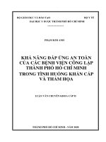 Khả năng đáp ứng an toàn của các bệnh viện công lập thành phố hồ chí minh trong tình huống khẩn cấp và thảm họa 
