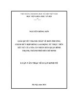 (Luận văn thạc sĩ) giải quyết tranh chấp về đơn phương chấm dứt hđlđ từ thực tiễn xét xử của tòa án nhân dân quận bình thạnh, thành phố hồ chí minh 