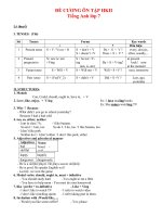 On tap HKII tieng Anh lop 7 Ly thuyet bai tap