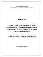 Luận án tiến sĩ nghiên cứu ảnh hưởng của sự đồng cảm đến hành vi hướng đến khách hàng và hành vi công dân trong tổ chức của nhân viên giao dịch 