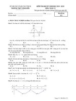 Đề thi học kì 1 Toán 12 năm 2019 - 2020 trường THPT Vĩnh Viễn - TP HCM - TOANMATH.com