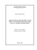 Phương pháp dạy học đọc hiểu văn bản thông tin theo định hướng phát triển năng lực cho học sinh phổ thông 