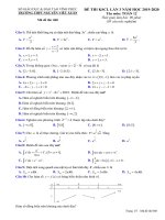 Đề thi KSCL Toán 12 lần 3 năm 2019 - 2020 trường THPT Nguyễn Viết Xuân - Vĩnh Phúc - TOANMATH.com