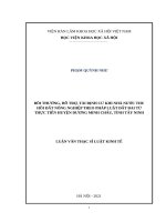 (Luận văn thạc sĩ) bồi thường, hỗ trợ, tái định cư khi nhà nước thu hồi đất nông nghiệp theo pháp luật đất đai từ thực tiễn huyện dương minh châu, tỉnh tây ninh 