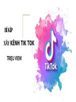 BÍ kíp xây KÊNH TIKTOK TRIỆU VIEW