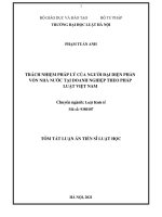 Trách nhiệm pháp lý của người đại diện phần vốn nhà nước tại doanh nghiệp TT 