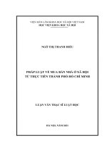 Luận văn thạc sĩ pháp luật về mua bán nhà ở xã hội, từ thực tiễn tại TP  hồ chí minh 