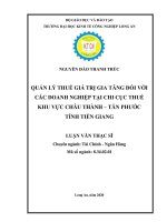 Quản lý thuế giá trị gia tăng đối với các doanh nghiệp tại chi cục thuế khu vực châu thành tân phước, tỉnh tiền giang 