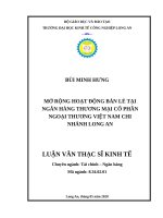 Luận văn thạc sĩ mở rộng hoạt động bán lẻ tại ngân hàng thương mại cổ phần ngoại thương việt nam chi nhánh long an 
