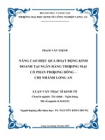 Luận văn thạc sĩ nâng cao hiệu quả hoạt động kinh doanh tại ngân hàng thương mại cổ phần phương đông   chi nhánh long an 