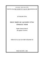 Phát triển bền vững du lịch tỉnh bắc ninh  TT 