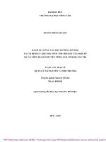 Luận văn Thạc sĩ Quản lý tài nguyên và môi trường: Đánh giá công tác bồi thường, hỗ trợ và tái định cư khi nhà nước thu hồi đất của một số dự án trên địa bàn huyện Vĩnh Linh, tỉnh