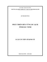 Phát triển bền vững du lịch tỉnh bắc ninh 