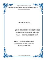 Luận văn thạc sĩ quản trị rủi ro tín dụng tại ngân hàng hợp tác xã việt nam   chi nhánh long an 