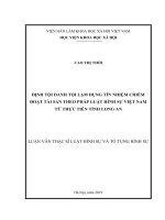 Luận văn thạc sĩ định tội danh tội lạm dụng tín nhiệm chiếm đoạt tài sản theo pháp luật hình sự việt nam từ thực tiễn 