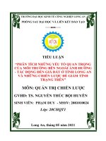 Phân tích những yếu tố quan trọng của môi trường bên ngoài ảnh hưởng   tác động đến giá đất ở tỉnh long an và những chiến lược để giảm tình trạng trên 