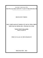 Phát triển kinh tế trong xây dựng nông thôn mới ở huyện bình liêu, tỉnh quảng ninh TT 