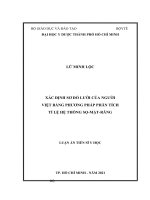 Luận án tiến sĩ xác định sơ đồ lưới của người việt bằng phương pháp phân hệ thống sọ mặt răng 