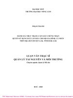 Luận văn Thạc sĩ Quản lý tài nguyên và môi trường: Đánh giá thực trạng cấp Giấy chứng nhận quyền sử dụng đất lần đầu cho hộ gia đình, cá nhân trên địa bàn huyện Lắk, tỉnh Đắk Lăk