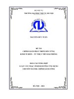 Chính sách phát triển bền vững kinh tế biển   từ thực tiễn hải phòng 