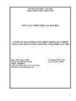 VẬN DỤNG QUAN ĐIỂM TOÀN DIỆN TRONG QUÁ TRÌNH  NÂNG CAO CHẤT LƯỢNG GIÁO DỤC Ở ĐẠI HỌC CẦN THƠ