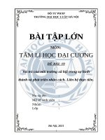 TLDC BTL Vai trò của môi trường xã hội trong sự hình thành và phát triển nhân cách. Liên hệ thực tiễn.