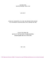 Luận văn Thạc sĩ Quản lý tài nguyên và môi trường: Đánh giá ảnh hưởng của việc thu hồi đất đến sinh kế của người dân tại huyện Hải Lăng, tỉnh Quảng Trị