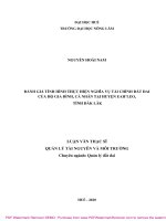 Luận văn Thạc sĩ Quản lý tài nguyên và môi trường: Đánh giá tình hình thực hiện nghĩa vụ tài chính về đất đai của hộ gia đình, cá nhân tại huyện Ea H’Leo, tỉnh Đăk Lăk