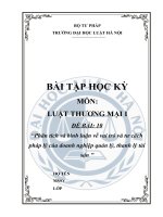 BTL LTM1 de 10 Phân tích và bình luận về vai trò và tư cách pháp lý của doanh nghiệp quản lý, thanh lý tài sản