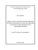Luận văn thạc sĩ trình tự, thủ tục thu hồi đất để phát triển kinh tế xã hội vì lợi ích quốc gia, công cộng 