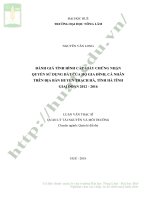 Đánh giá tình hình cấp giấy chứng nhận quyền sử dụng đất của hộ gia đình, cá nhân trên địa bàn huyện thạch hà, tỉnh hà tĩnh giai đoạn 2012   2016 