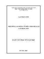 Luận văn thạc sĩ hợp đồng lao động vô hiệu theo bộ luật lao động 2019 