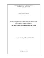 Luận văn thạc sĩ phí bảo vệ môi trường đối với nước thải theo pháp luật việt nam từ thực tiễn thành phố hồ chí minh 