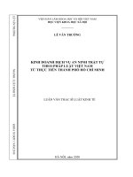 Luận văn thạc sĩ kinh doanh dịch vụ an ninh trật tự theo pháp luật việt nam từ thực tiễn thành phố hồ chí minh 