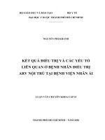 Kết quả điều trị và các yếu tố liên quan ở bệnh nhân điều trị arv nội trú tại bệnh viện nhân ái 