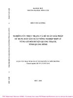 Luận văn Thạc sĩ Quản lý tài nguyên và môi trường: Nghiên cứu thực trạng và đề xuất giải pháp sử dụng đất sản xuất nông nghiệp hợp lý vùng gò đồi huyện Quảng Trạch, tỉnh Quảng