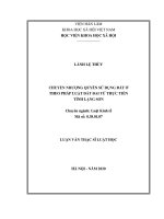 Luận văn thạc sĩ chuyển nhượng quyền sử dụng đất ở theo pháp luật đất đai từ thực tiễn tỉnh lạng sơn 