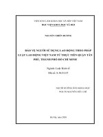 Luận văn thạc sĩ bảo vệ người sử dụng lao động theo pháp luật lao động việt nam từ thực tiễn quận tân phú 