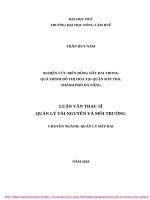Nghiên cứu biến động đất đai trong quá trình đô thị hóa tại quận sơn trà, thành phố đà nẵng 